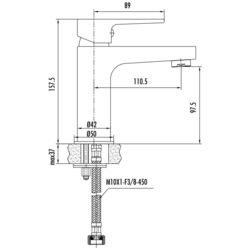 Baterie pentru lavoar Creavit Sharp SR1500S (Black) Thumb