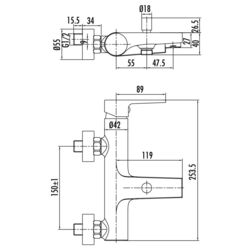 Baterie pentru cada si dus Creavit Sharp SR2500 (Chrome) Thumb