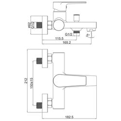 Baterie pentru cada si dus Creavit Sharp SR2510S (Black) Thumb