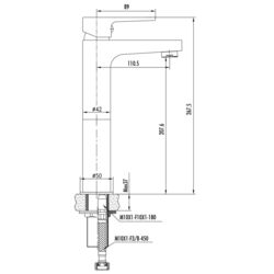 Baterie pentru lavoar Creavit Sharp SR6500S (Black) Thumb