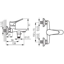 Baterie pentru cada si dus Ferro Stillo BSL1 (Chrome) Thumb