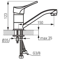 Baterie pentru lavoar Ferro Stillo BSL2A (Chrome) Thumb