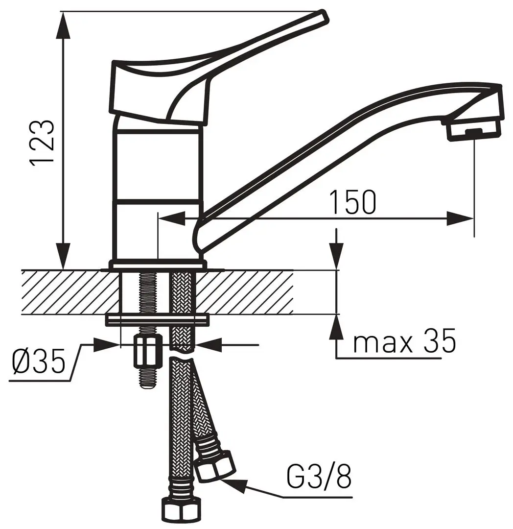 Baterie pentru lavoar Ferro Stillo BSL2A (Chrome)