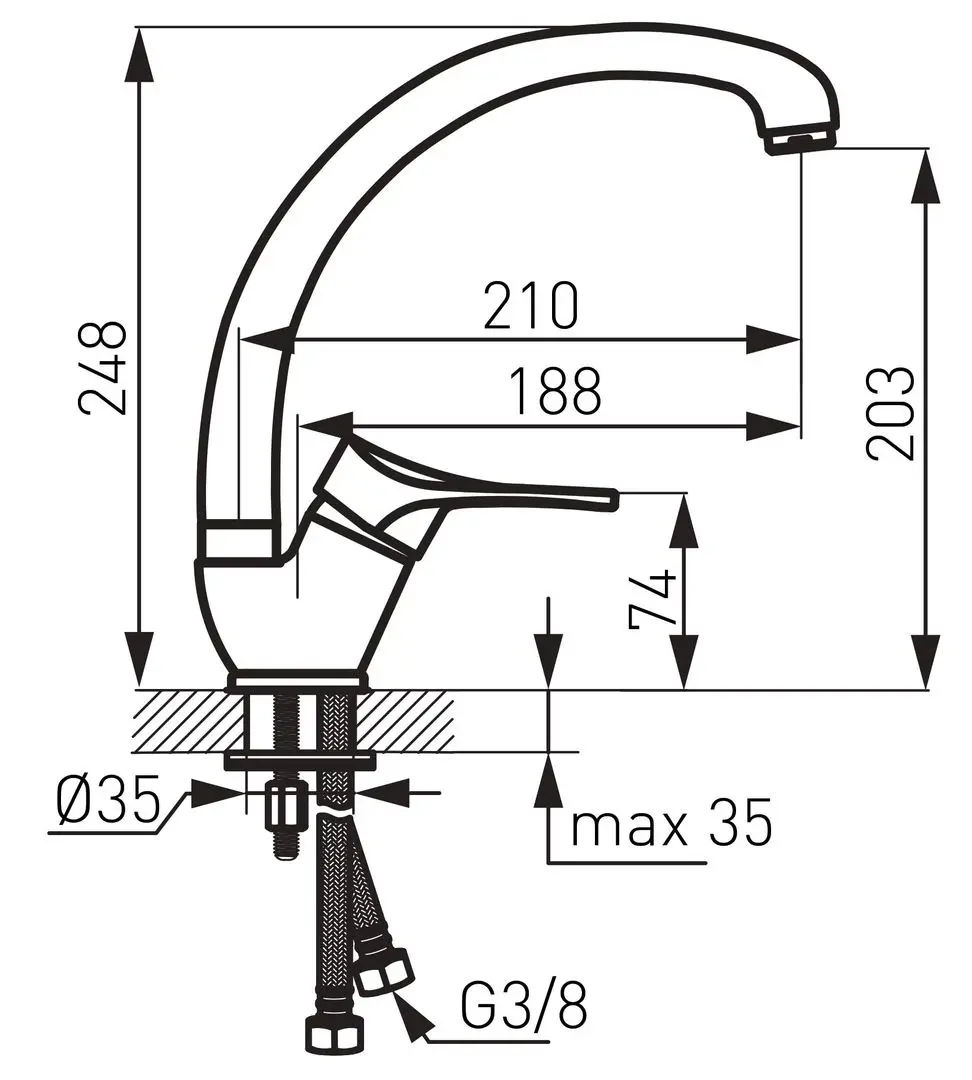Baterie pentru chiuveta Ferro Stillo BSL4A (Chrome) - 2