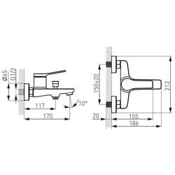 Baterie pentru cada si dus Ferro Stratos BSC1 (Chrome) Thumb