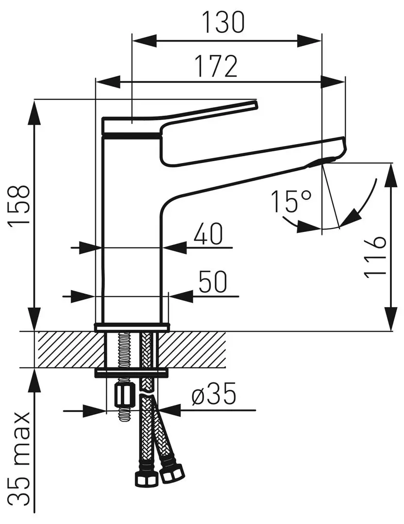 Baterie pentru lavoar Ferro Stratos BSC2 (Chrome)