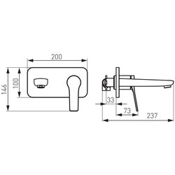 Baterie pentru lavoar Ferro Stratos BSC3PABL (Black) Thumb