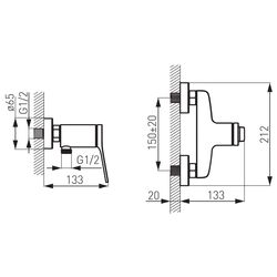 Baterie pentru dus Ferro Stratos BSC7 (Chrome) Thumb