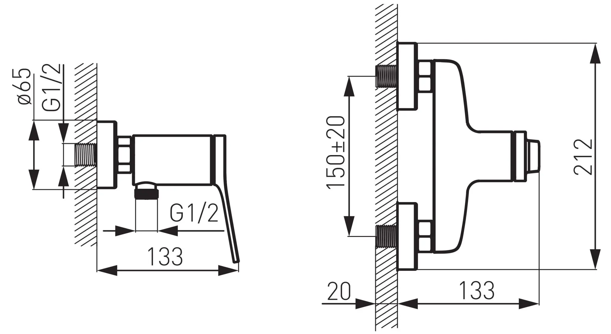 Baterie pentru dus Ferro Stratos BSC7 (Chrome)