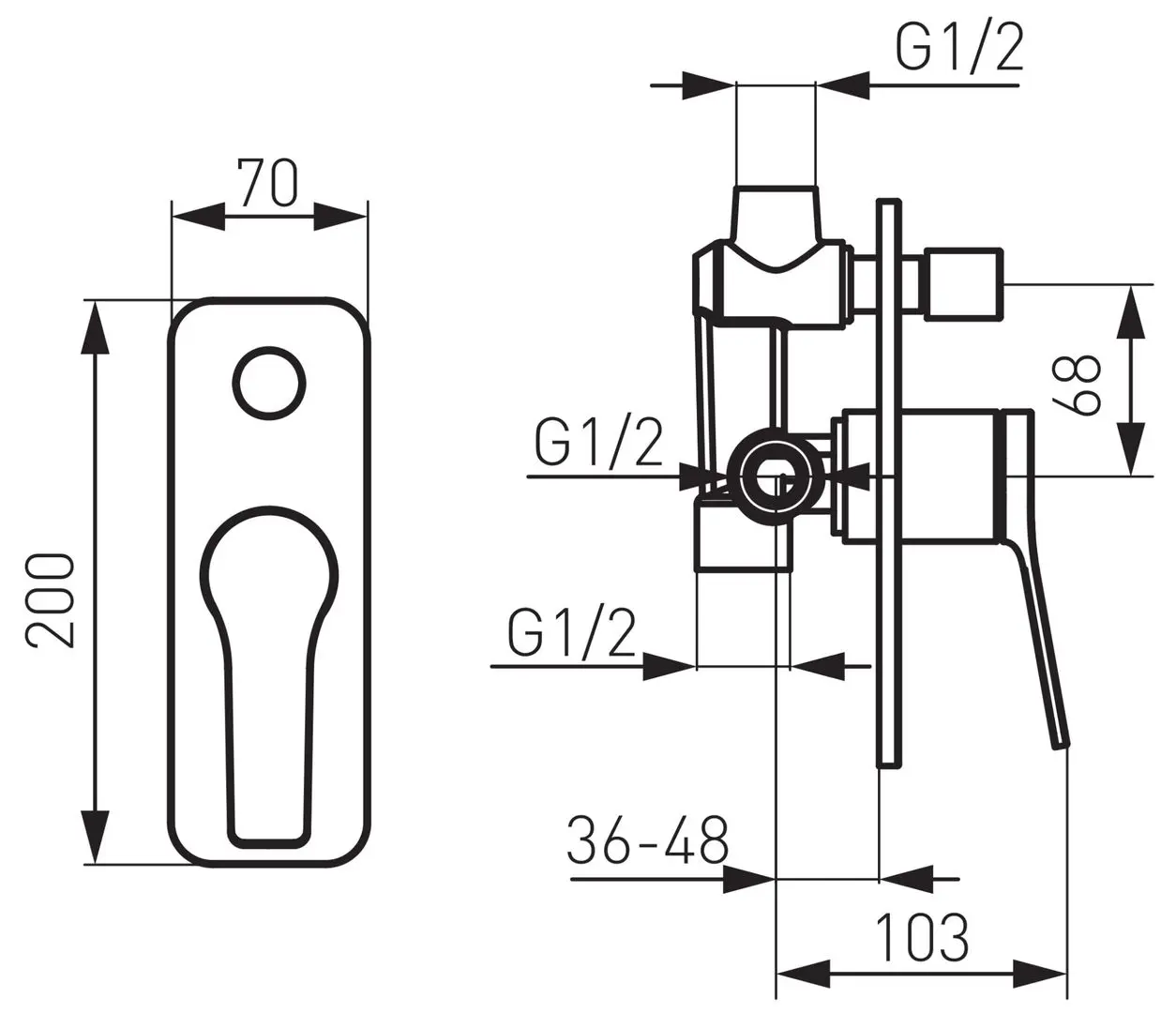Смеситель для душа Ferro Stratos BSC7P (Chrome)