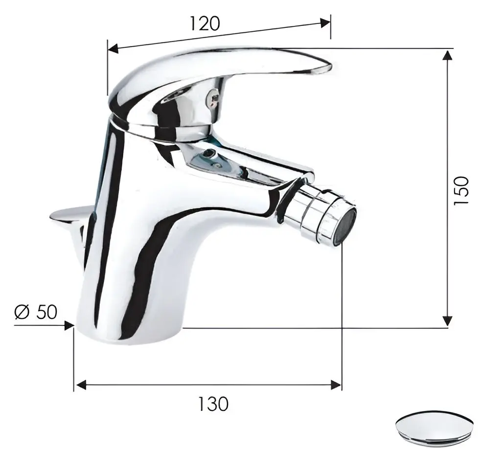 Baterie pentru bideu Remer Ten T20CS (Chrome/Satin) - 2