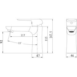 Baterie pentru lavoar Ferro Tina 38001/1.5 (Black) Thumb