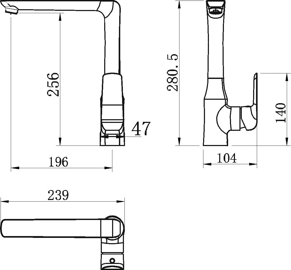 Baterie pentru chiuveta Ferro Tina 38714.5 (Black) - 2