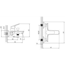 Смеситель для ванны и душа Ferro Toscana BTA 1 (Chrome) Thumb