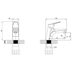 Baterie pentru lavoar Ferro Toscana BTA 2 (Chrome) Thumb