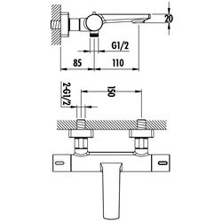 Baterie pentru cada si dus Creavit TS2505 (Chrome) Thumb