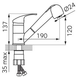 Baterie pentru chiuveta Ferro Vasto BVA8 (Chrome) Thumb