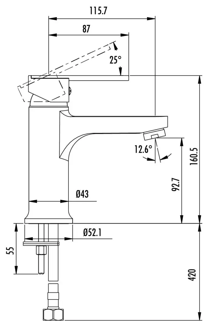 Baterie pentru lavoar Creavit Vega VG1840 (Chrome) - 2