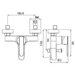 Baterie pentru cada si dus Creavit Vega VG2840 (Chrome) Thumb