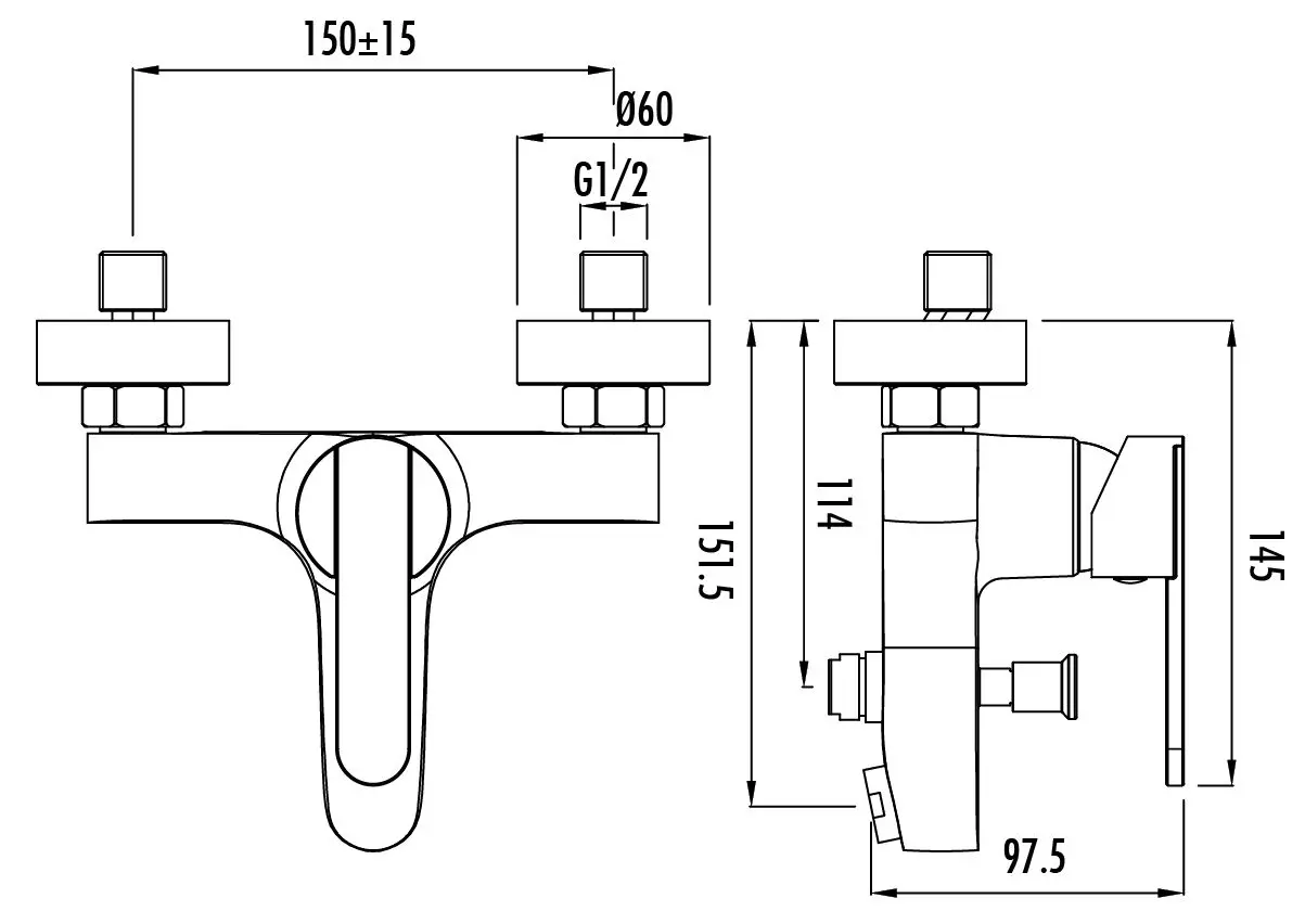 Baterie pentru cada si dus Creavit Vega VG2840 (Chrome) - 2