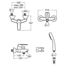 Baterie pentru cada si dus Roca Victoria A5A0125C02 (Chrome) Thumb