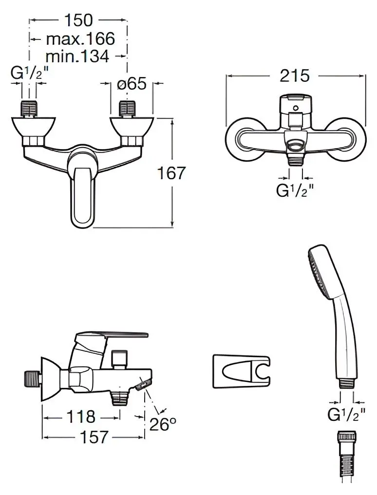 Baterie pentru cada si dus Roca Victoria A5A0125C02 (Chrome) - 2