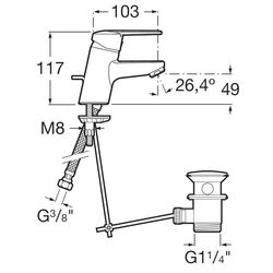 Baterie pentru lavoar Roca Victoria A5A3025C00 (Chrome) Thumb