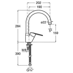 Baterie pentru chiuveta Roca Victoria A5A8425C00 (Chrome) Thumb