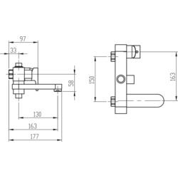 Baterie pentru cada si dus Ferro Vision X 42023/1.0 (Chrome) Thumb