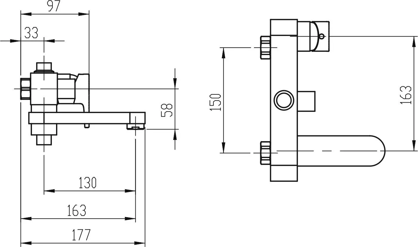 Baterie pentru cada si dus Ferro Vision X 42023/1.0 (Chrome)