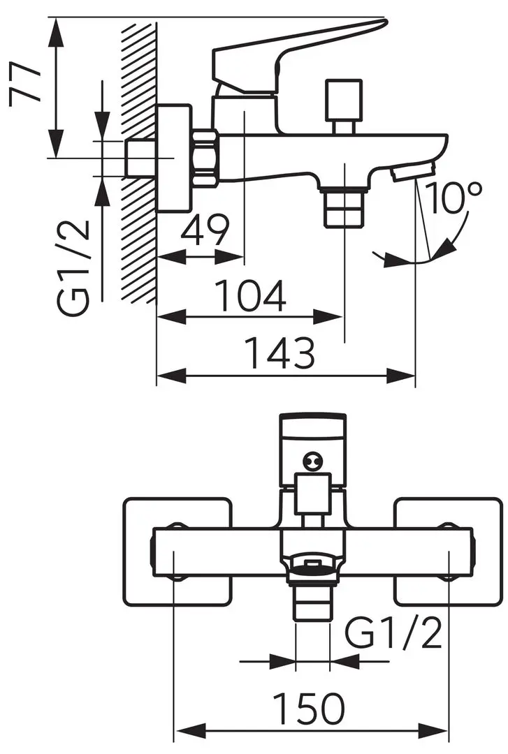 Baterie pentru cada si dus Ferro Vitto Verdeline BVI1VLBL (Black)