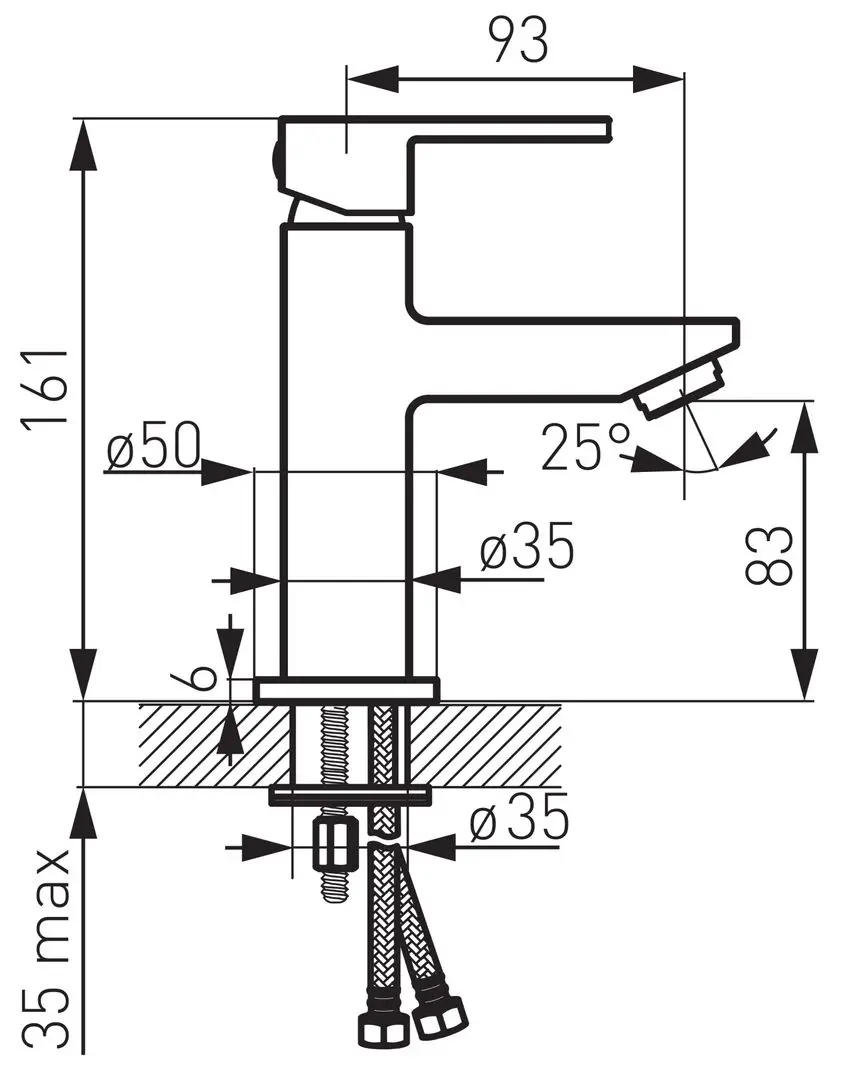Baterie pentru lavoar Ferro Zicco BZI2BL (Black)