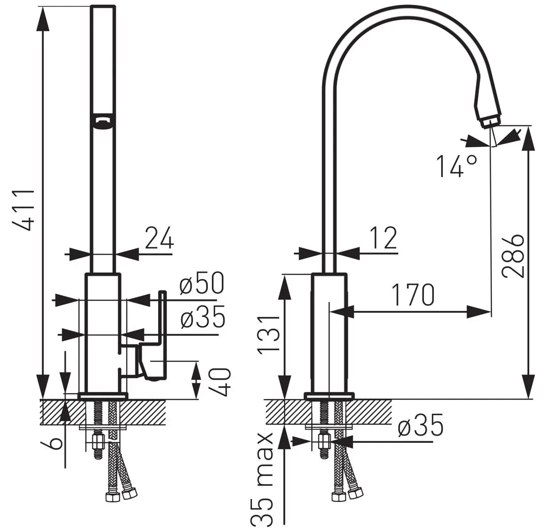 Baterie pentru chiuveta Ferro Zicco BZI4BL (Black)