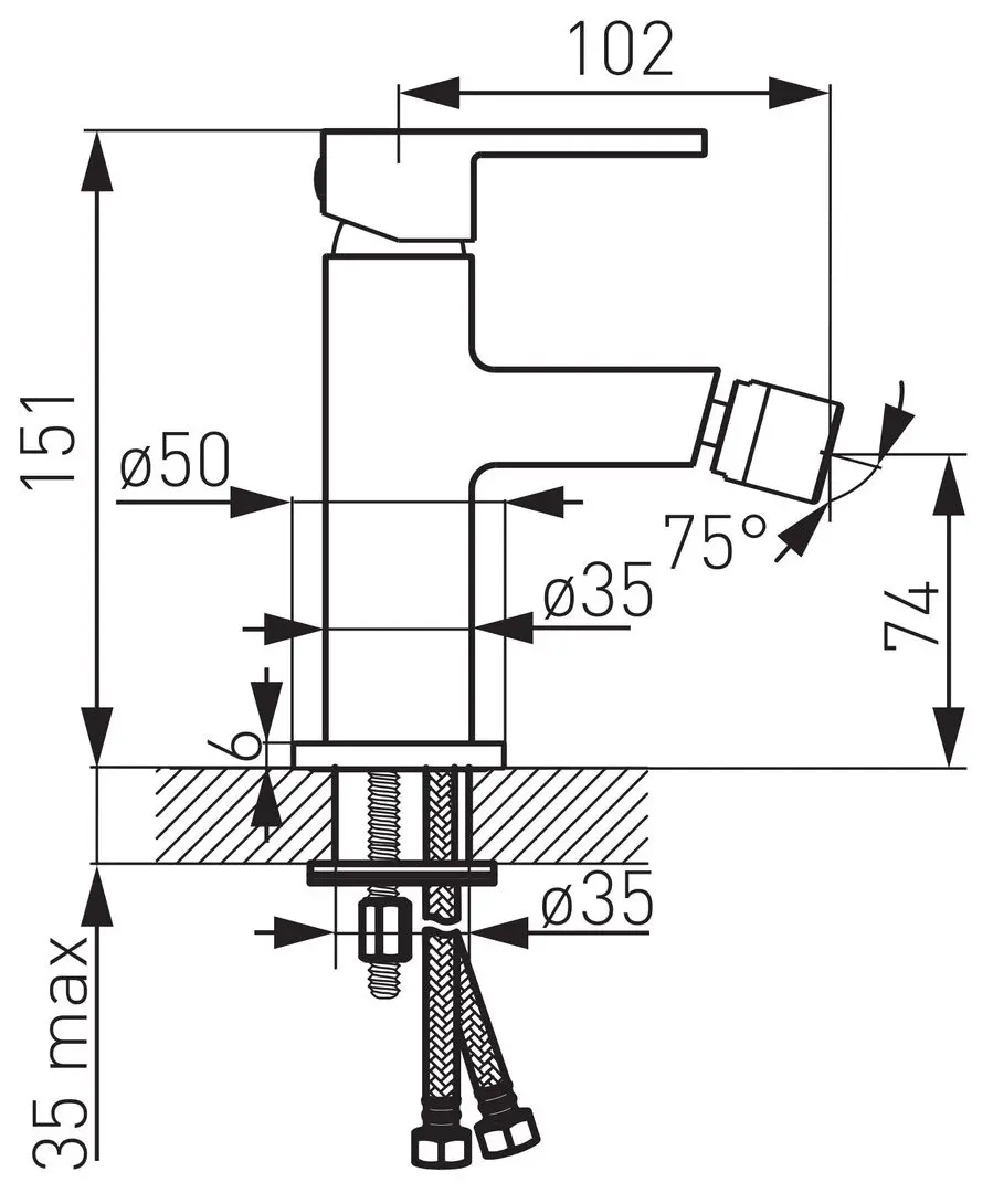 Смеситель для биде Ferro Zicco BZI6BL (Black)