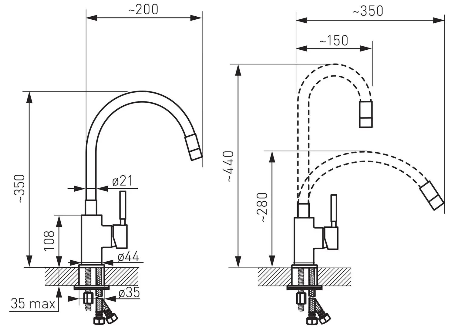 Baterie pentru chiuveta Ferro Zumba BZA4R (Red/Chrome)