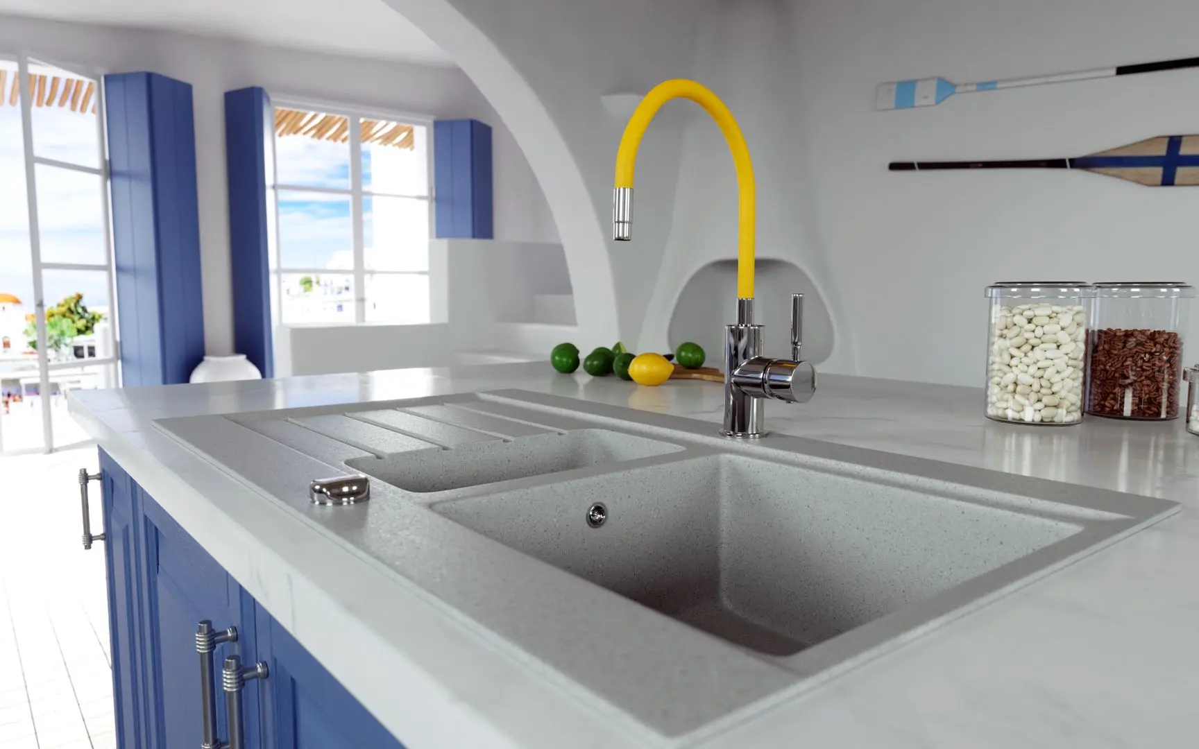 Смеситель для мойки Ferro Zumba BZA4C (Yellow/Chrome)