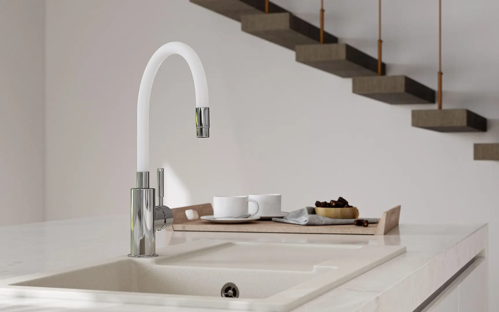 Baterie pentru chiuveta Ferro Zumba BZA4W (White/Chrome)