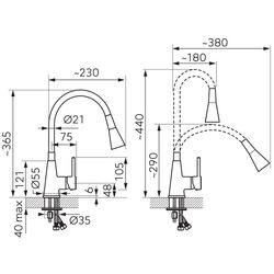 Baterie pentru chiuveta Ferro Zumba II BZA42W (White/Chrome) Thumb