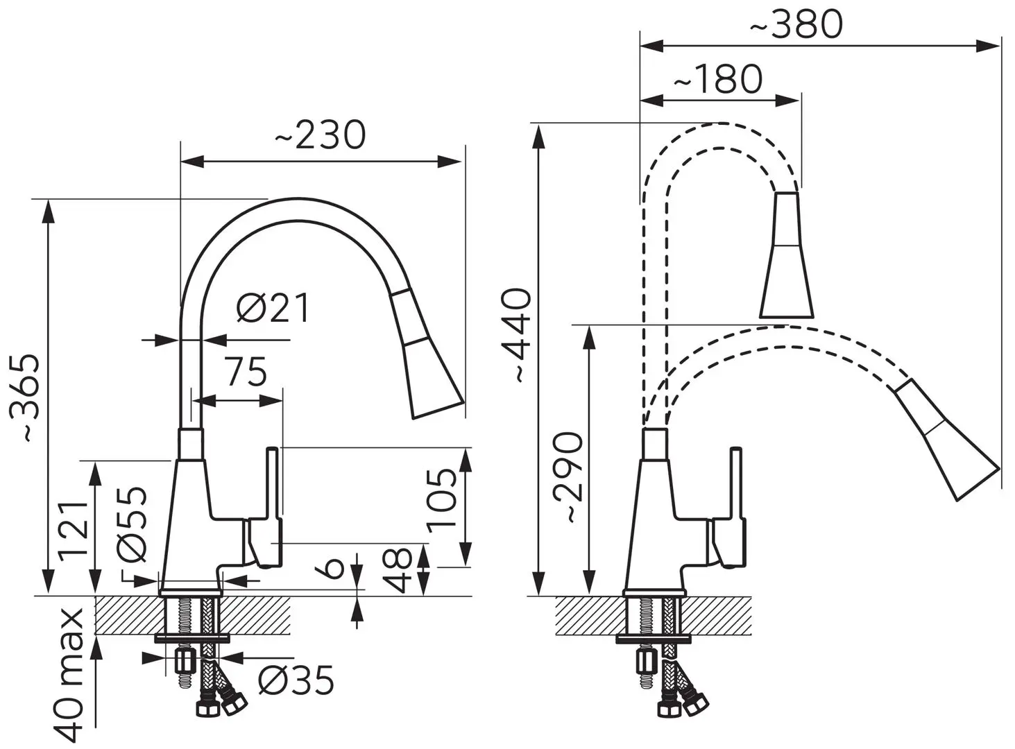 Baterie pentru chiuveta Ferro Zumba II BZA42W (White/Chrome)