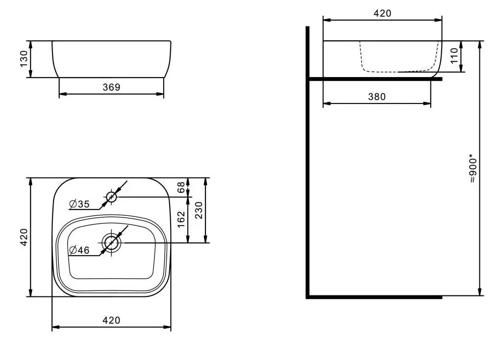 Lavoar Santek Odri 420x420 (White) - 6