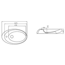 Умывальник Gural Vit Arya 707X420X125 (White) Thumb