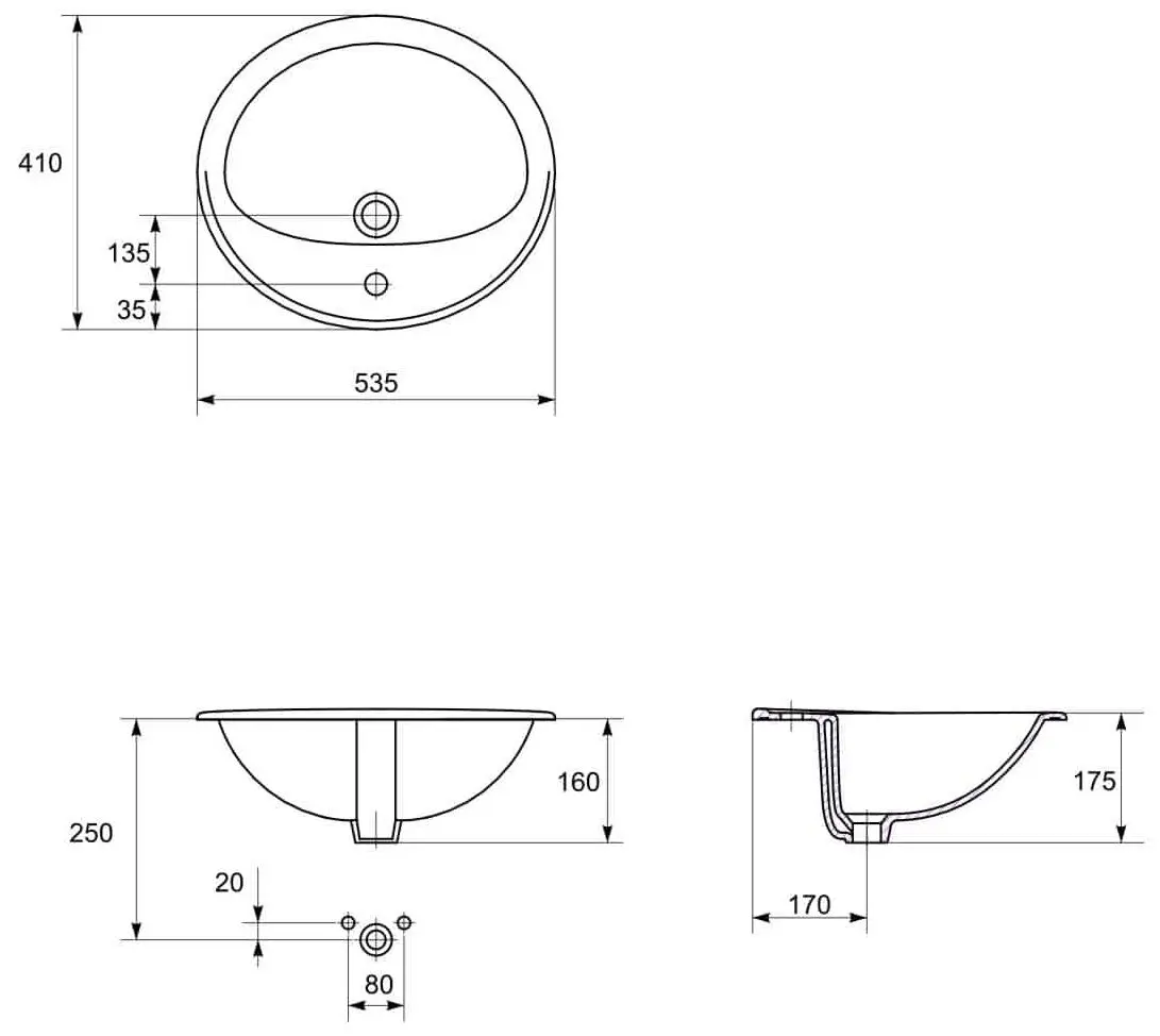 Умывальник Cersanit Calla 54 (White)