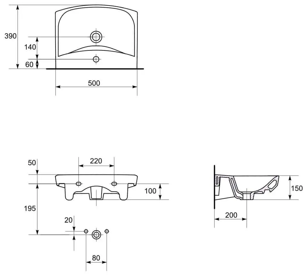 Умывальник Cersanit Carina 50 K31-004 (White)