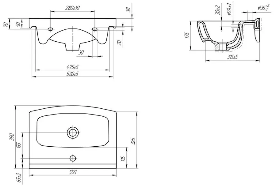 Lavoar Cersanit Cersania 55 (White)
