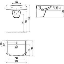 Умывальник Creavit Bull BL065.000/BL260.000 (White) Thumb