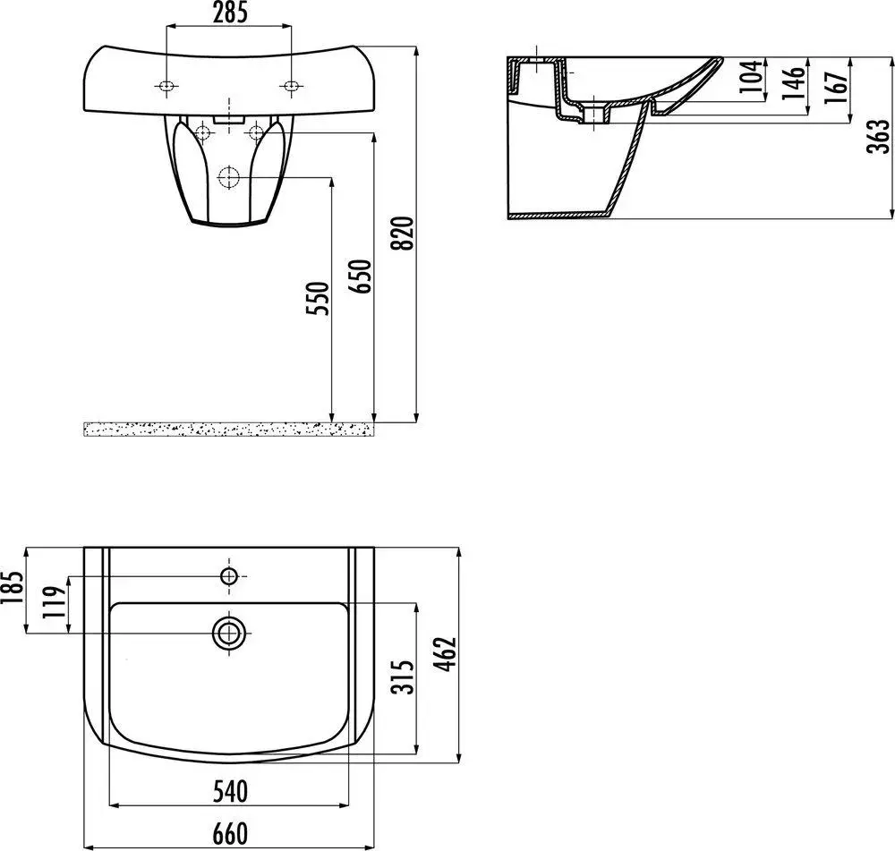 Умывальник Creavit Bull BL065.000/BL260.000 (White)