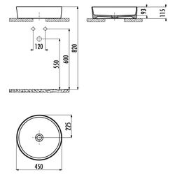 Умывальник Creavit Loop LP145-BM00E (Matt Basalt) Thumb
