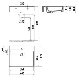 Умывальник Creavit Next NX260 (White) Thumb