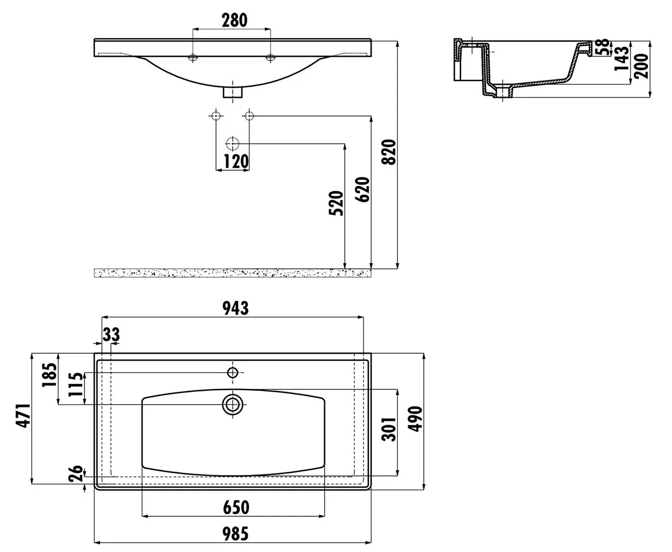 Умывальник Creavit Sera TF200 (White)
