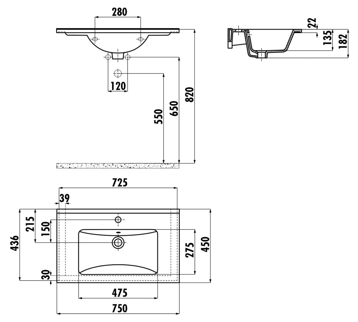 Умывальник Creavit SU SU075.000 (White)